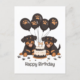 Grattis på födelsedagen Rottweilerhundar Vykort