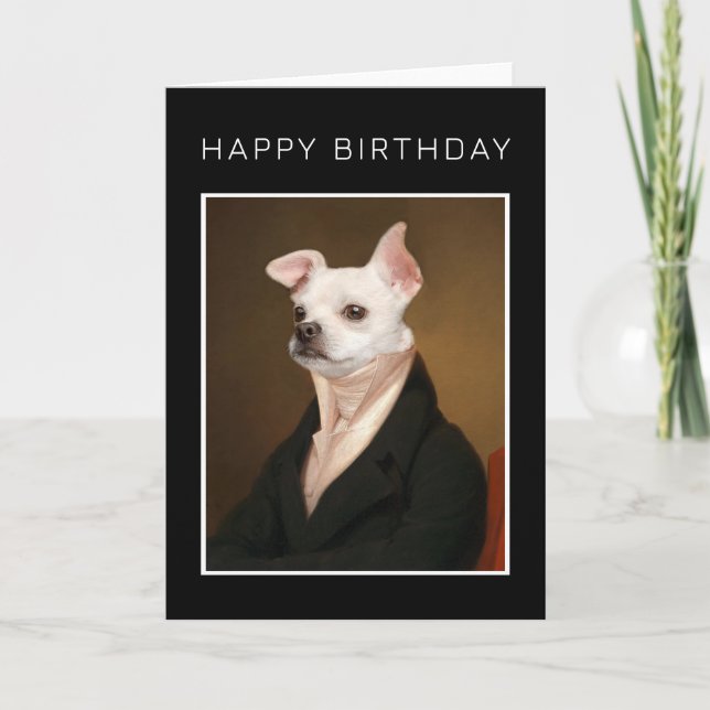 Grattis på födelsedagen | Royal Chihuahua Porträtt Kort (Framsida)