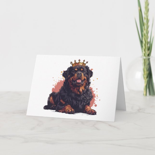 Grattis på födelsedagen Royal Rottweiler Hund Quee Kort (Framsida)