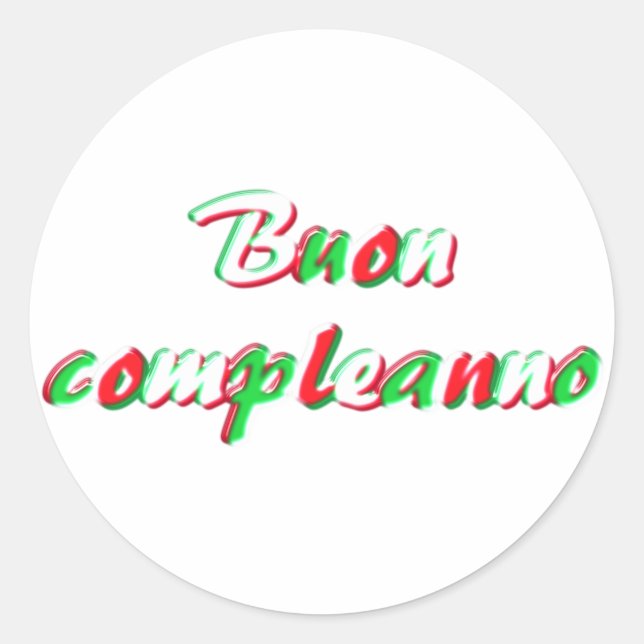 Grattis på födelsedagen runt klistermärke (Framsida)