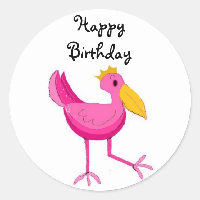 Grattis på födelsedagen runt klistermärke (Framsida)