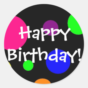Grattis på födelsedagen! runt klistermärke