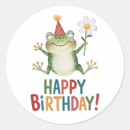 Grattis på födelsedagen runt klistermärke