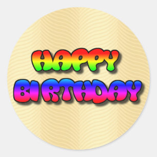 Grattis på födelsedagen runt klistermärke