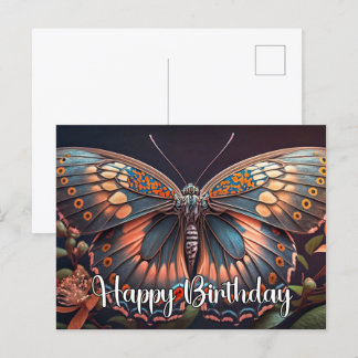 Grattis på födelsedagen Rustic Bevackra Butterfly Helg Vykort