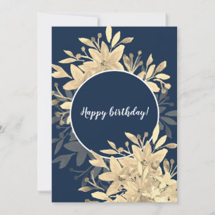 Grattis på födelsedagen Rustic Blommigt Sepia-flot Kort