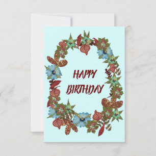 Grattis på födelsedagen Rustic Flower Garland Häls Kort