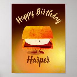 Grattis på födelsedagen S’more Namn Poster