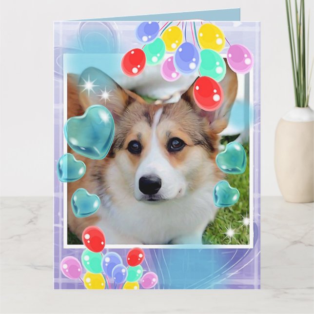 Grattis på födelsedagen Sable Corgi Kort (Framsida)