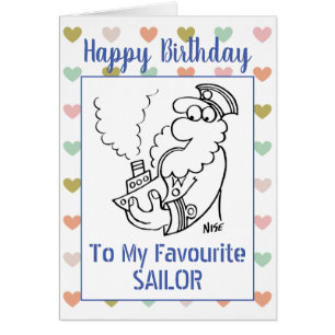 Grattis på födelsedagen Sailor Hälsningskort