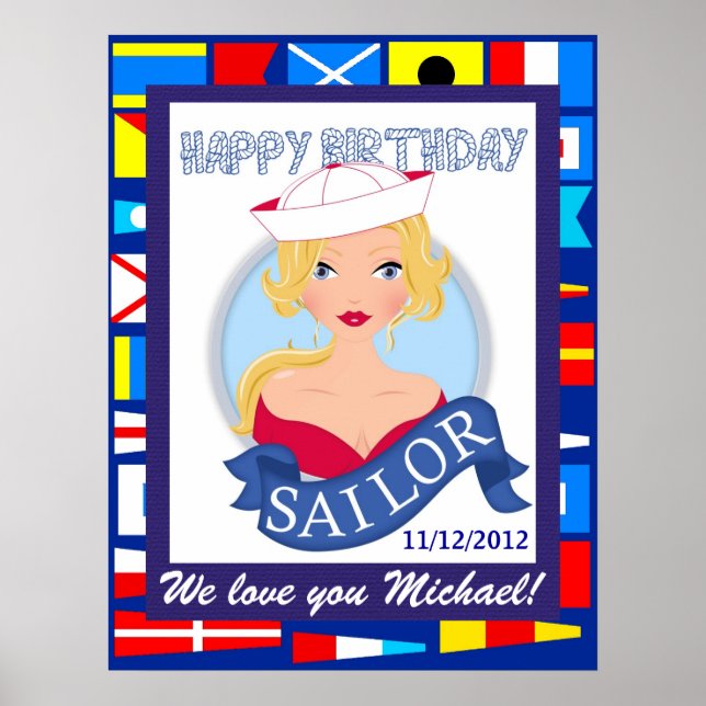 Grattis på födelsedagen Sailor Poster - SRF (Framsidan)