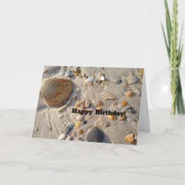 Grattis på födelsedagen Sand Beach-Snäckor Kort