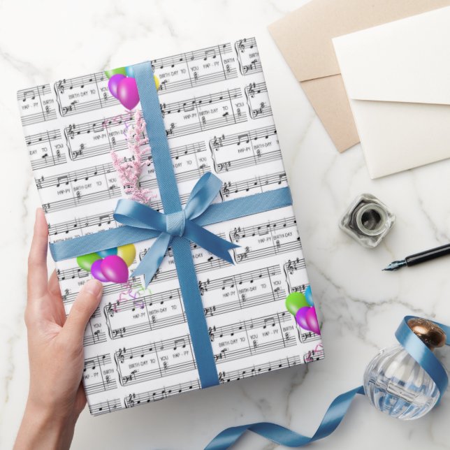 Grattis på födelsedagen Sång och ballonger Presentpapper (Gifting)