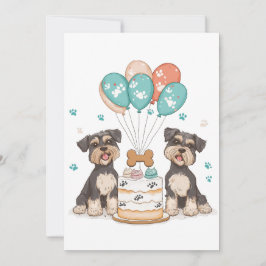 Grattis på födelsedagen Schnauzer Hundar Inbjudningar