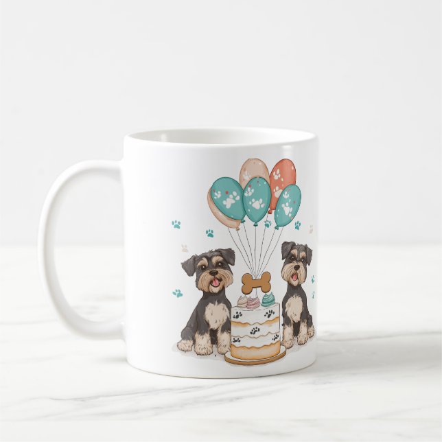 Grattis på födelsedagen Schnauzer Hundar Kaffemugg (Vänster)
