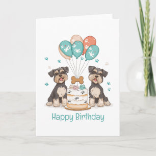 Grattis på födelsedagen Schnauzer Hundar Kort