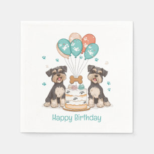 Grattis på födelsedagen Schnauzer Hundar Pappersservett