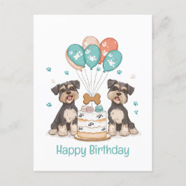 Grattis på födelsedagen Schnauzer Hundar Vykort