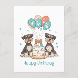 Grattis på födelsedagen Schnauzer Hundar Vykort