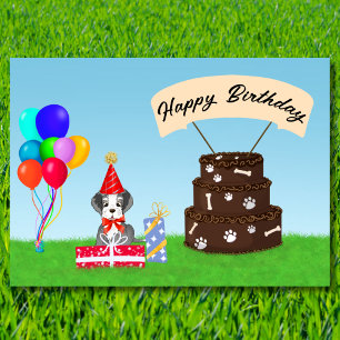 Grattis på födelsedagen Schnauzer med födelsedagst Kort
