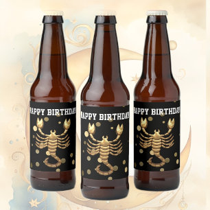 Grattis på födelsedagen Scorpio Beer Flaska-etiket Ölflaska Etikett