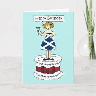 Grattis på födelsedagen Scottish Flagga Dress och Kort
