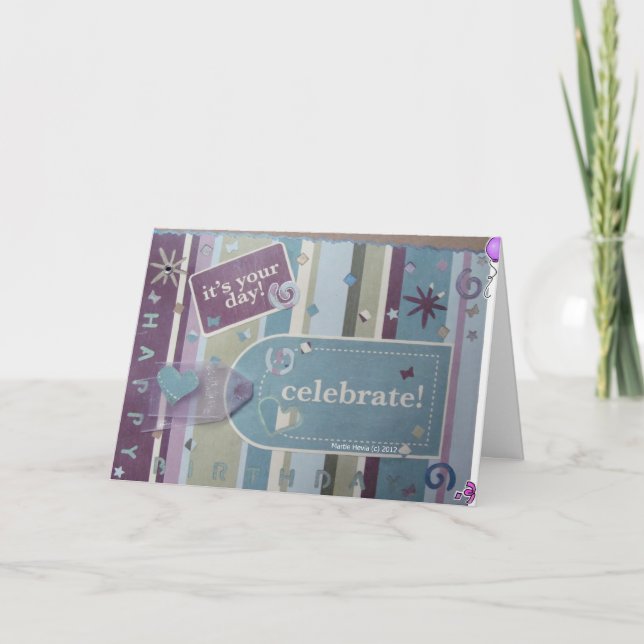 Grattis på födelsedagen - Scrapbookkort Kort (Framsida)