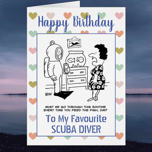 Grattis på födelsedagen Scuba Diver Hälsningskort (Skapare uppladdad)