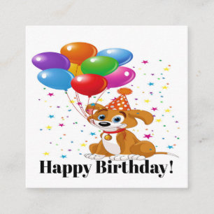 Grattis på födelsedagen! - Se Tillbaka! Fyrkantigt Visitkort