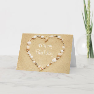 Grattis på födelsedagen Seashell Heart Card Kort