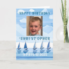 grattis på födelsedagen segelbåtar pojke måla mig kort