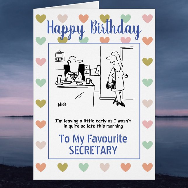 Grattis på födelsedagen sekreterare hälsningskort (Skapare uppladdad)