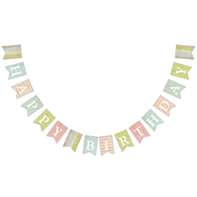 Grattis på födelsedagen Shabby Cottage Chic Festde Vimplar (Alla)