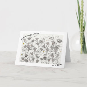 Grattis på födelsedagen Sheep Choir Kort