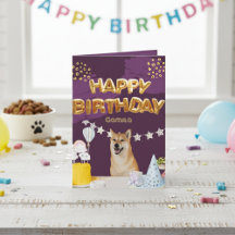 Grattis på födelsedagen Shiba Inu-ballongkort