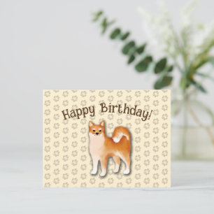 Grattis på födelsedagen Shiba Inu hund illustratio Vykort