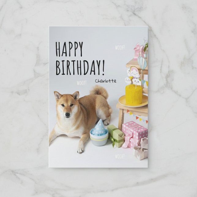 Grattis på födelsedagen Shiba Inu Party kort (The perfect card for every dog lover.)