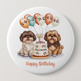 Grattis på födelsedagen Shih Tzu Hundar Birthday C Knapp