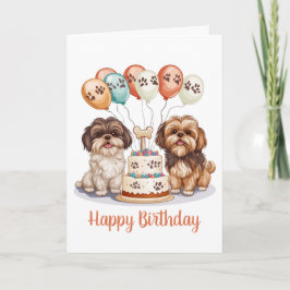 Grattis på födelsedagen Shih Tzu Hundar Birthday C Kort