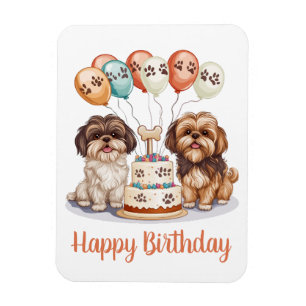 Grattis på födelsedagen Shih Tzu Hundar Birthday C Magnet