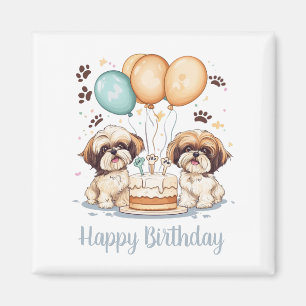 Grattis på födelsedagen Shih Tzu Hundar Birthday C Magnet
