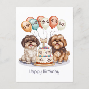 Grattis på födelsedagen Shih Tzu Hundar Födelsedag Vykort
