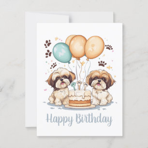 Grattis på födelsedagen Shih Tzu Hundar Födelsedag Vykort