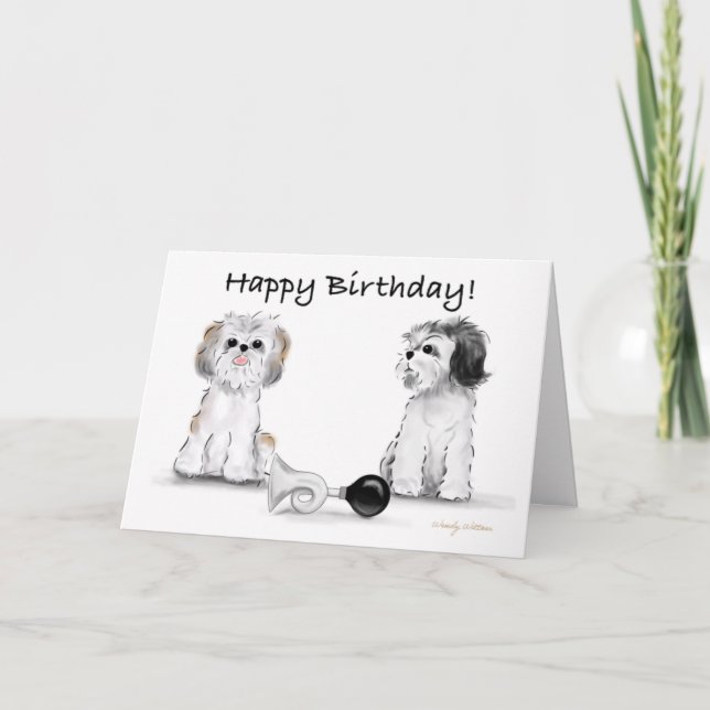 Grattis på födelsedagen Shitzu Kort (Framsida)