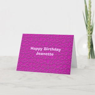 Grattis på födelsedagen, Shock rosa Jigszawa Puzzl Kort