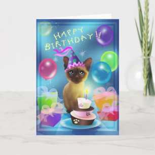grattis på födelsedagen Siamese Kitten Kort