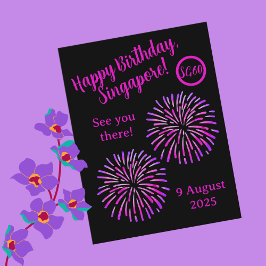 Grattis på födelsedagen Singapore nationaldags vyk Vykort