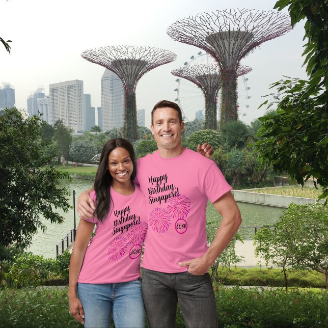 Grattis på födelsedagen Singapores nationaldag T-S T Shirt (Skapare uppladdad)