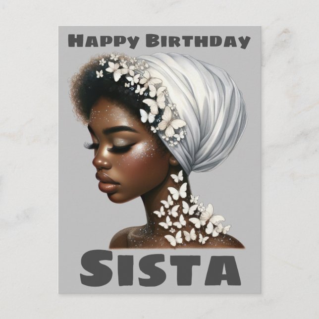Grattis på födelsedagen Sista Black Girl Magic Mel Helg Vykort (Framsida)