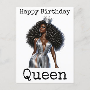 Grattis på födelsedagen Sista Melanin Kvinna Svart Vykort